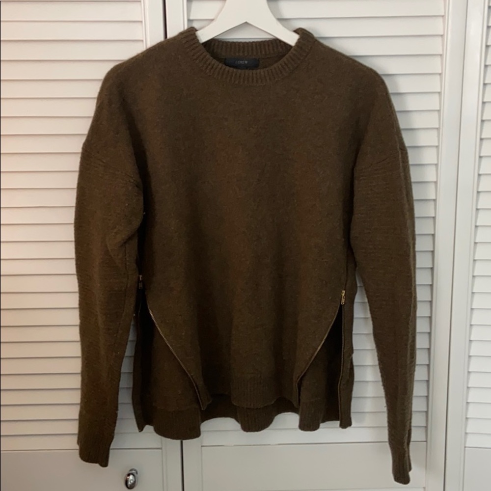 J Crew Side Zip Merino Wool Sweater